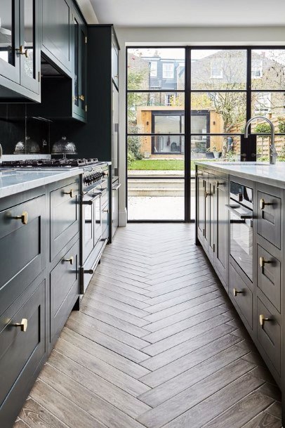 Chevon Wood Tile Look Kitchen Flooring Ideas