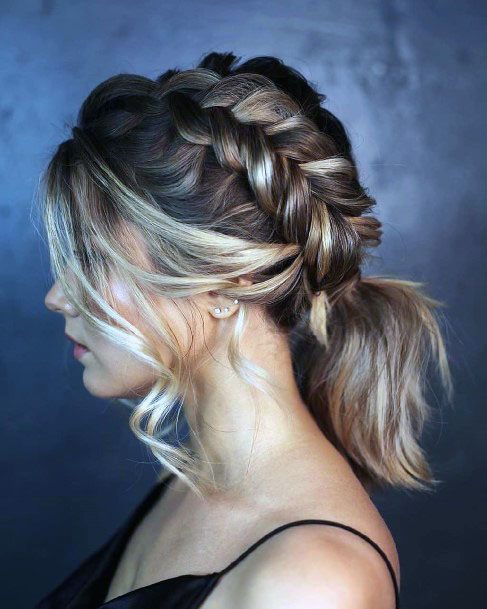 Chic Eye Popping Dutch Braided Pony Hairstyle Women