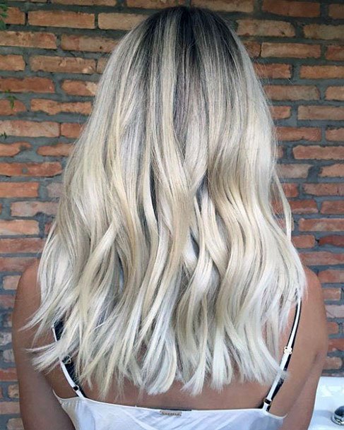 Chic Rippling Silvered Long Hair Women