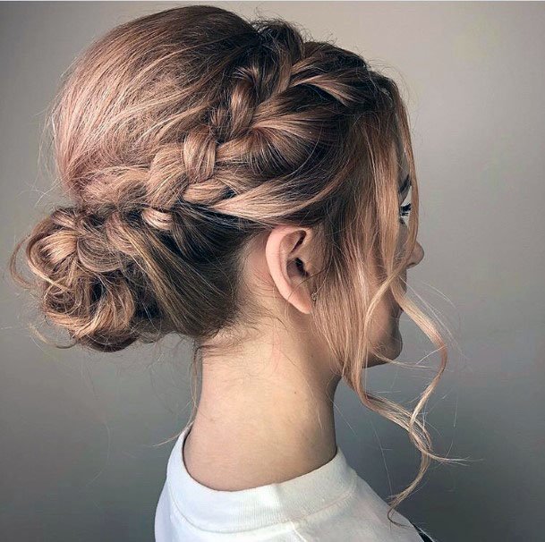 Chic Side Dutch Braid Hair Updo Women