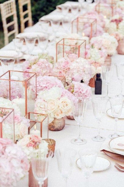 Chic Wedding Table Decor Blush Flowers