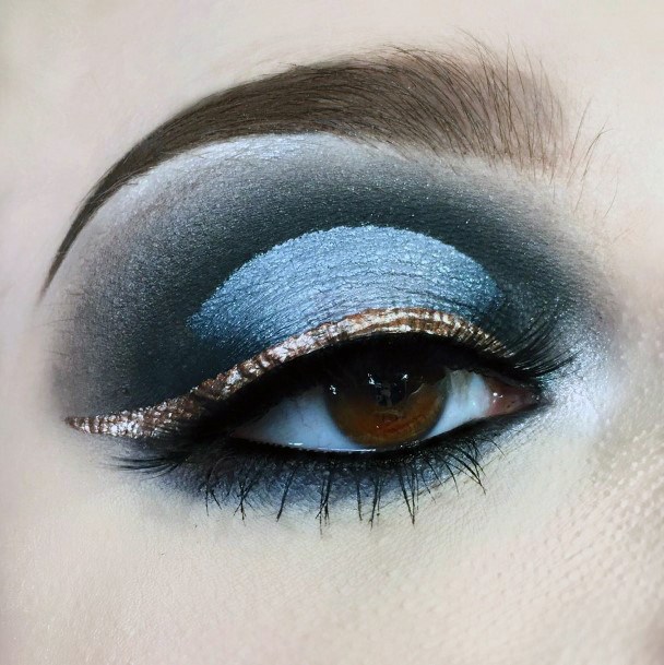 Chilly Blue And Black Winter Eyeshadow Women