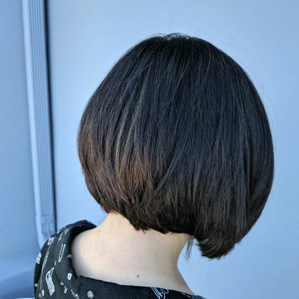 Chin Length Bob Dark Brown With Highlight Ends On Ideas For Women