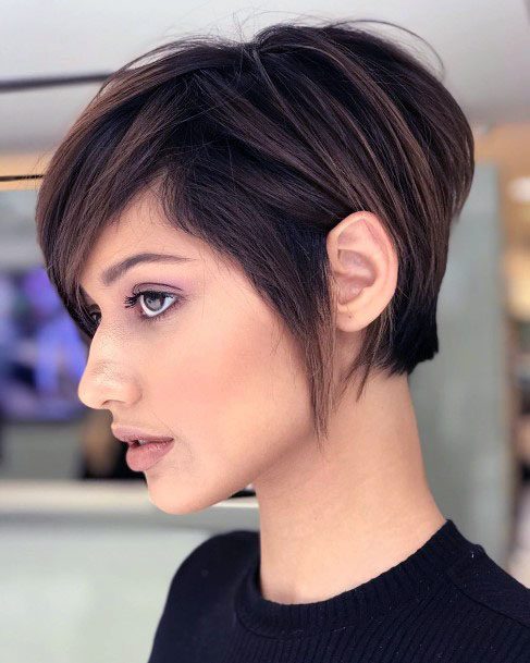 Chin Length Bob With Flat Razor End On Female