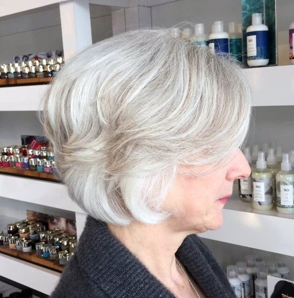 Chin Length Thick Hairstyles For Women Over 60