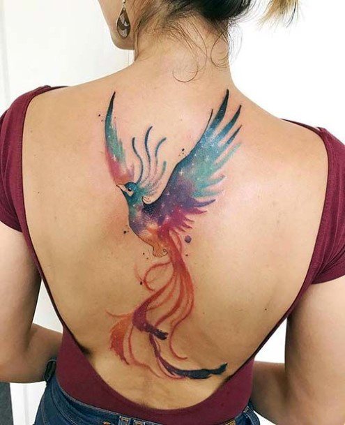 Chinese Phoenix Tattoo Womens Back