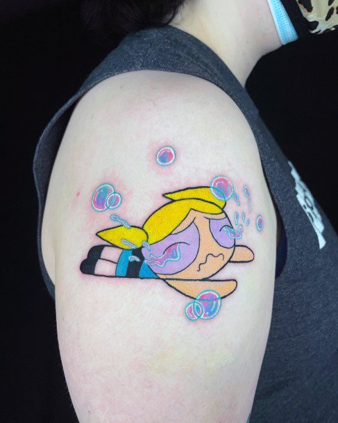 Chmushrooming Tattoos For Women Powerpuff Girls Bubbles