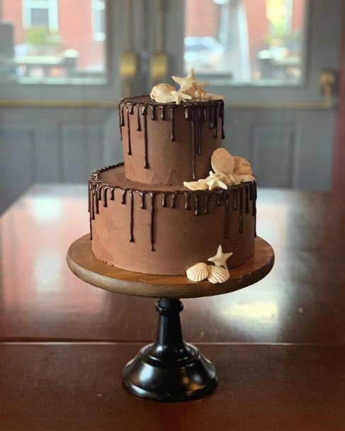 Chocolate 2 Tier Wedding Cake