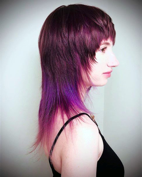 Choppy Aubergine Haircut For Women