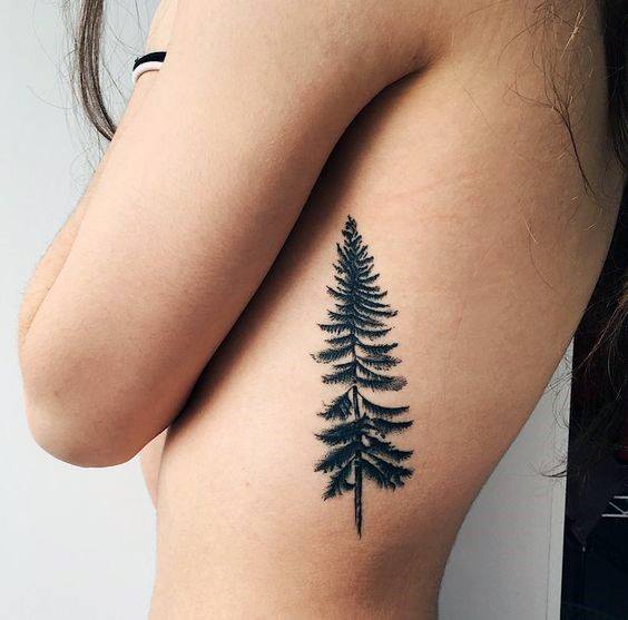 Christmas Green Tree Tattoo Women