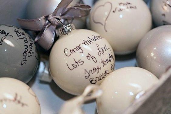 Christmas Inspired Ornaments Wedding Guest Book Ideas