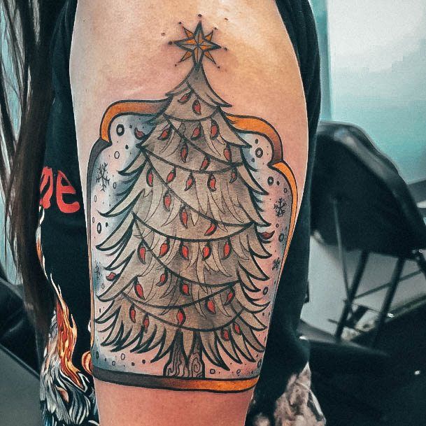 Christmas Tree Girls Tattoo Ideas