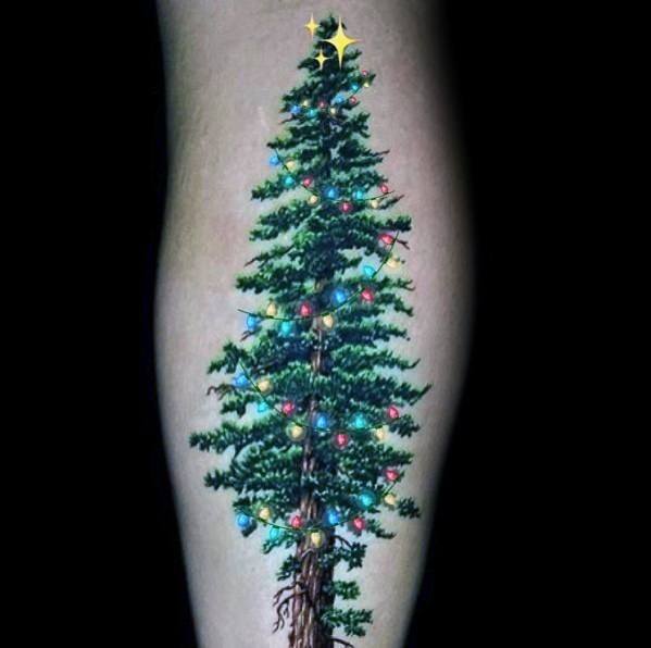 Christmas Tree Tattoo For Ladies