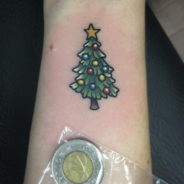 Christmas Tree Tattoos For Girls