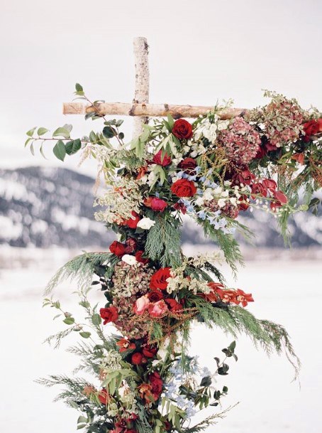 Christmas Wedding Flowers Arch