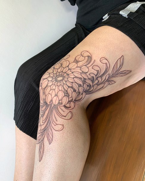 Chrysanthemum Tattoo Feminine Designs