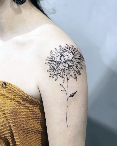 Chrysanthemum Tattoo For Ladies