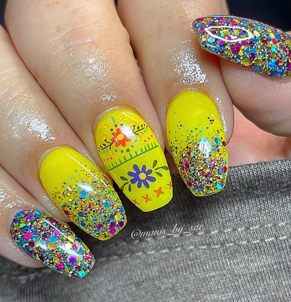 Cinco De Mayo Nail For Ladies