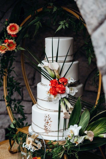 Circular Art Tropical Wedding Flowers