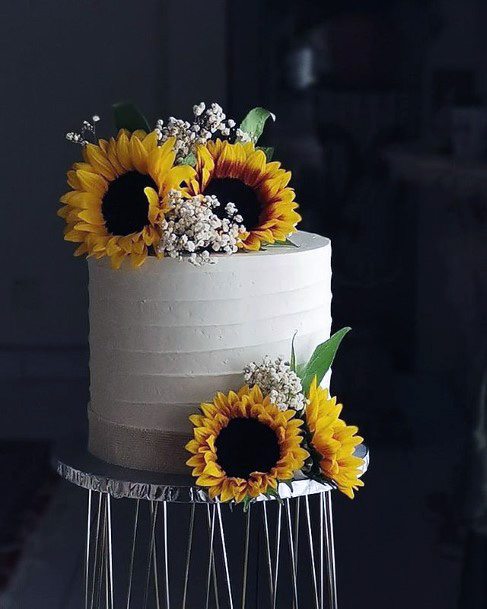 Circular Cake Sunflower Wedding Women