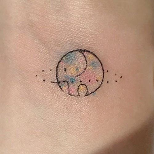 Circular Elephant Tattoo Women