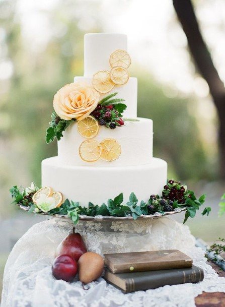 Citrusy Country Wedding Cake