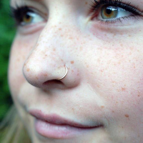 Classic Cute Sleek Gold Nostril Hoop Nose Piercing Inspiration For Girls