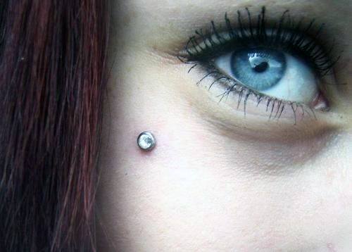 Classy Cute White Diamond Dermal Face Piercing Ideas For Girls