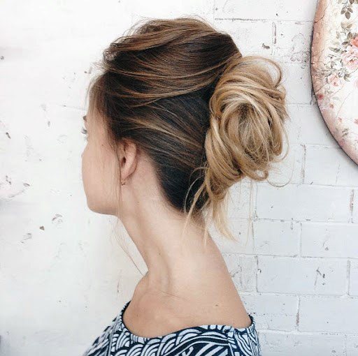 Classy Messy Highlighted French Twist With A Subtle Horn For Women And Girls