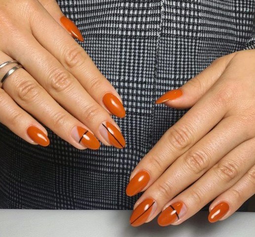 Classy Pumpkin Nails For Women