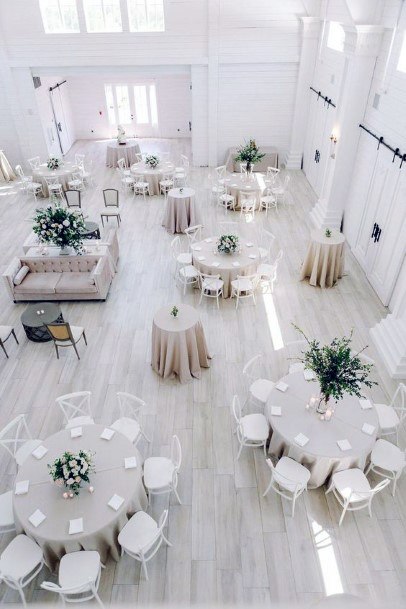 Classy White Wedding Hall Decorations