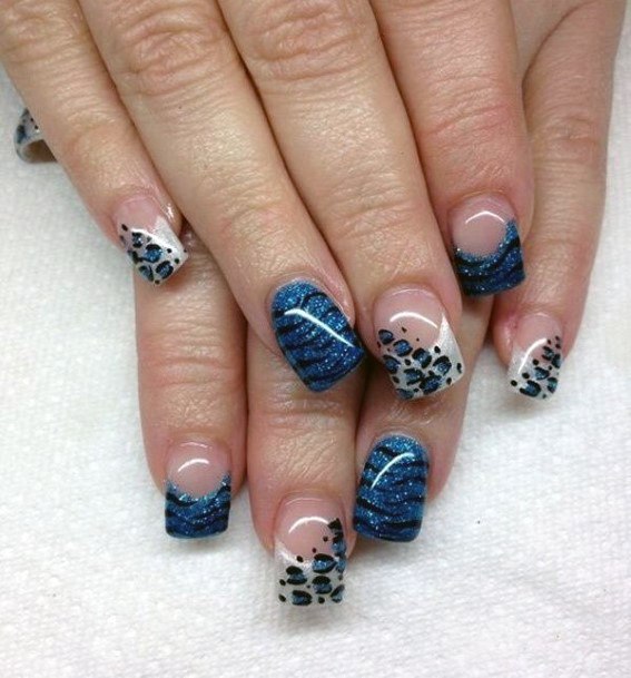 Clear Nails With Leopard Art Women