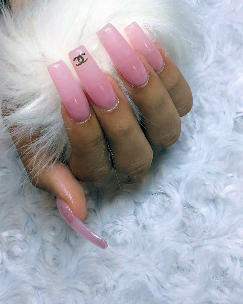 Clear Pink Nails Sporty Women
