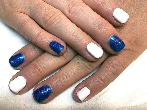 Top 60 Best Blue And White Nails For Women - Fingernail Art Design Ideas