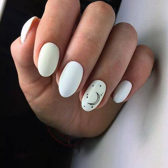 Clear White Moon Nails For Women