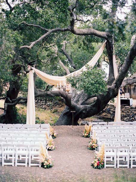 Clothed Tree Wedding Decor White