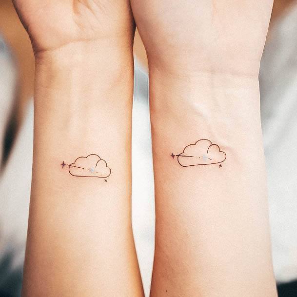 Cloud Female Tattoo Designs Wrists