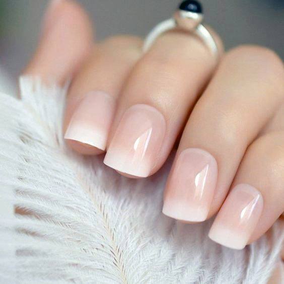 Cloudy Natural Nail Ideas For Women