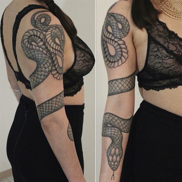 Cobra Tattoo Womens Arms