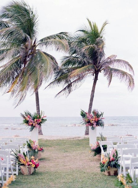 Coconut Trees And Hawaiian Wedding Flowers