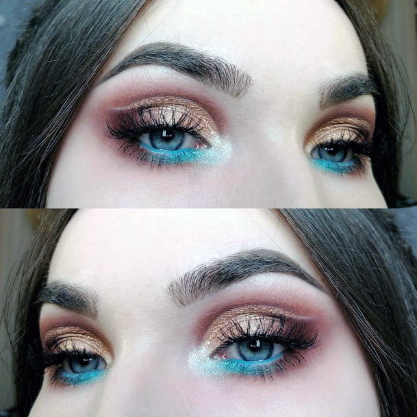 Coffee Brown Eyeshadow With Shades Of Blue For Women