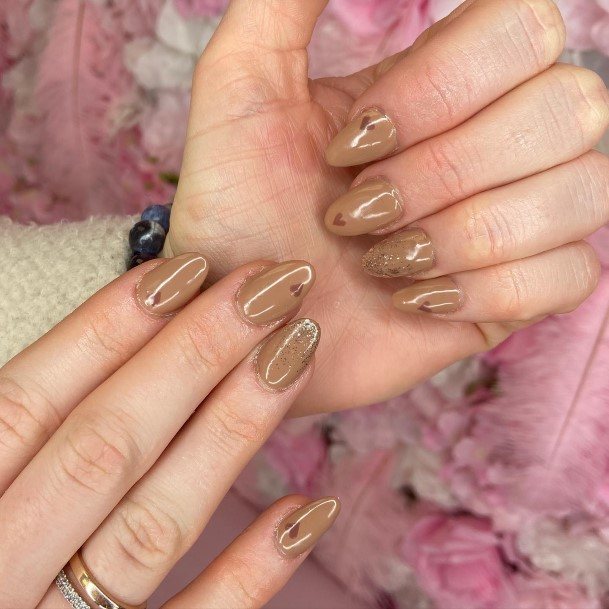 Coffee Nail Feminine Designs