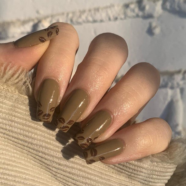 Coffee Nails Feminine Ideas