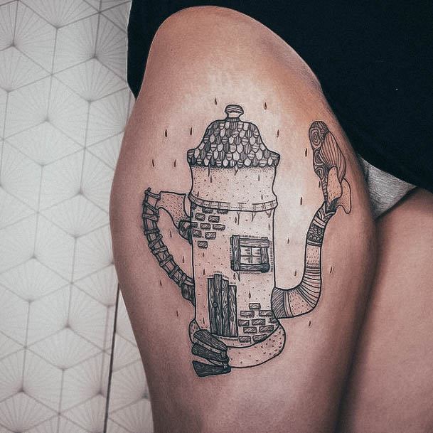 Coffee Pot Womens Tattoo Designs