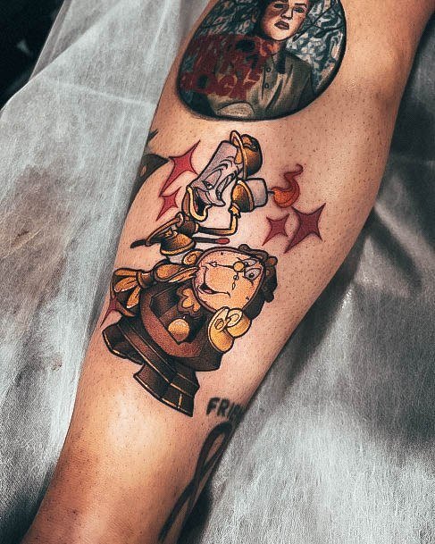 Cogsworth Lumiere Inner Forearm Beauty And The Beast Womens Tattoo Ideas