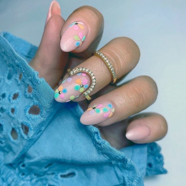 Colored Spherical Design April Nails Women