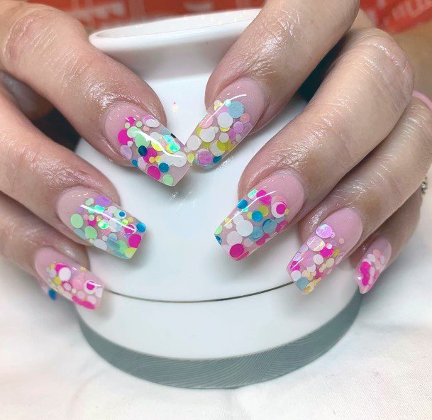 Colored Splatter Of Dots Creative Nail Art Ideas For Women