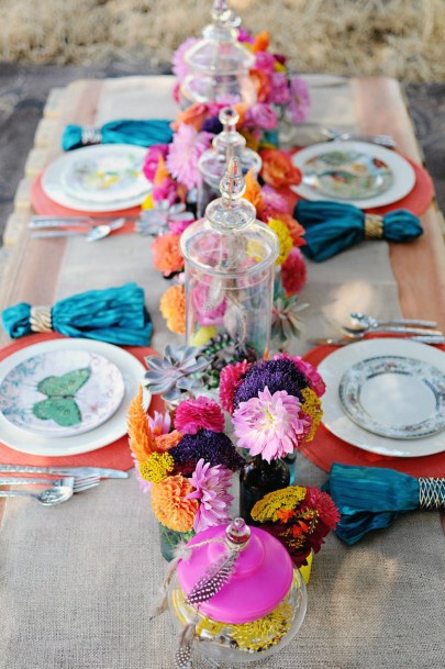 Colorful Breakfast Table Mexican Wedding Decorations