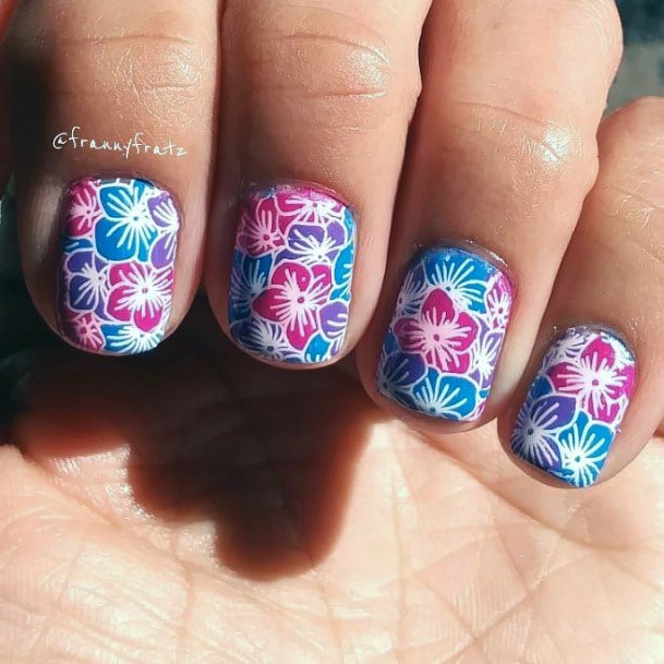 Colorful Florals Nail Ideas For Women