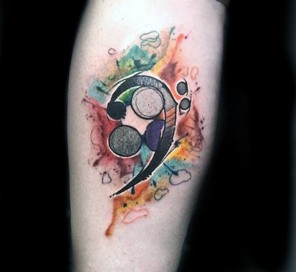 Colorful Semicolon Tattoo Womens Forearms